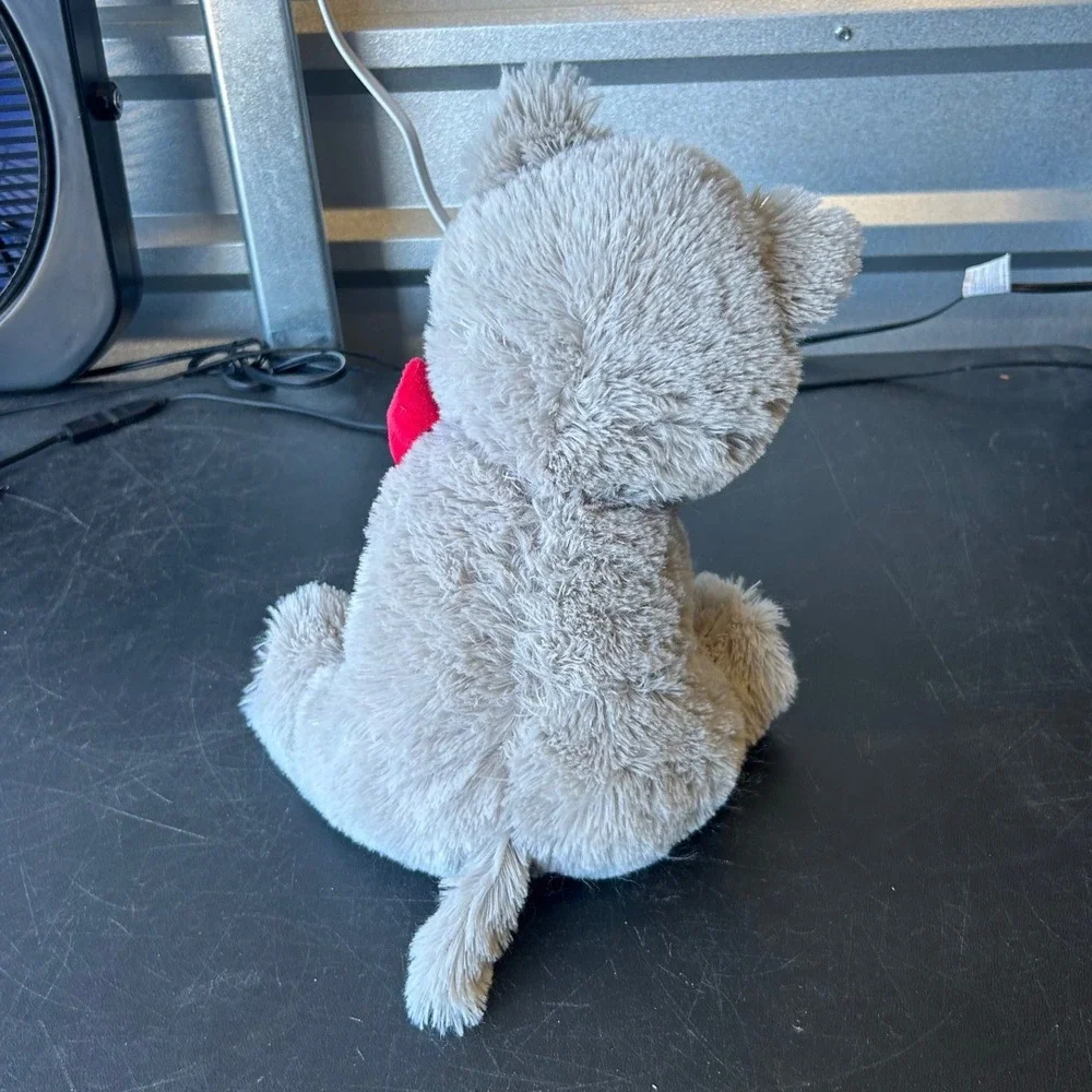 PetSmart Lucky Plush Toy 2022 Grey Cat Squeaky Stuffed Animal Red Bow NWT
